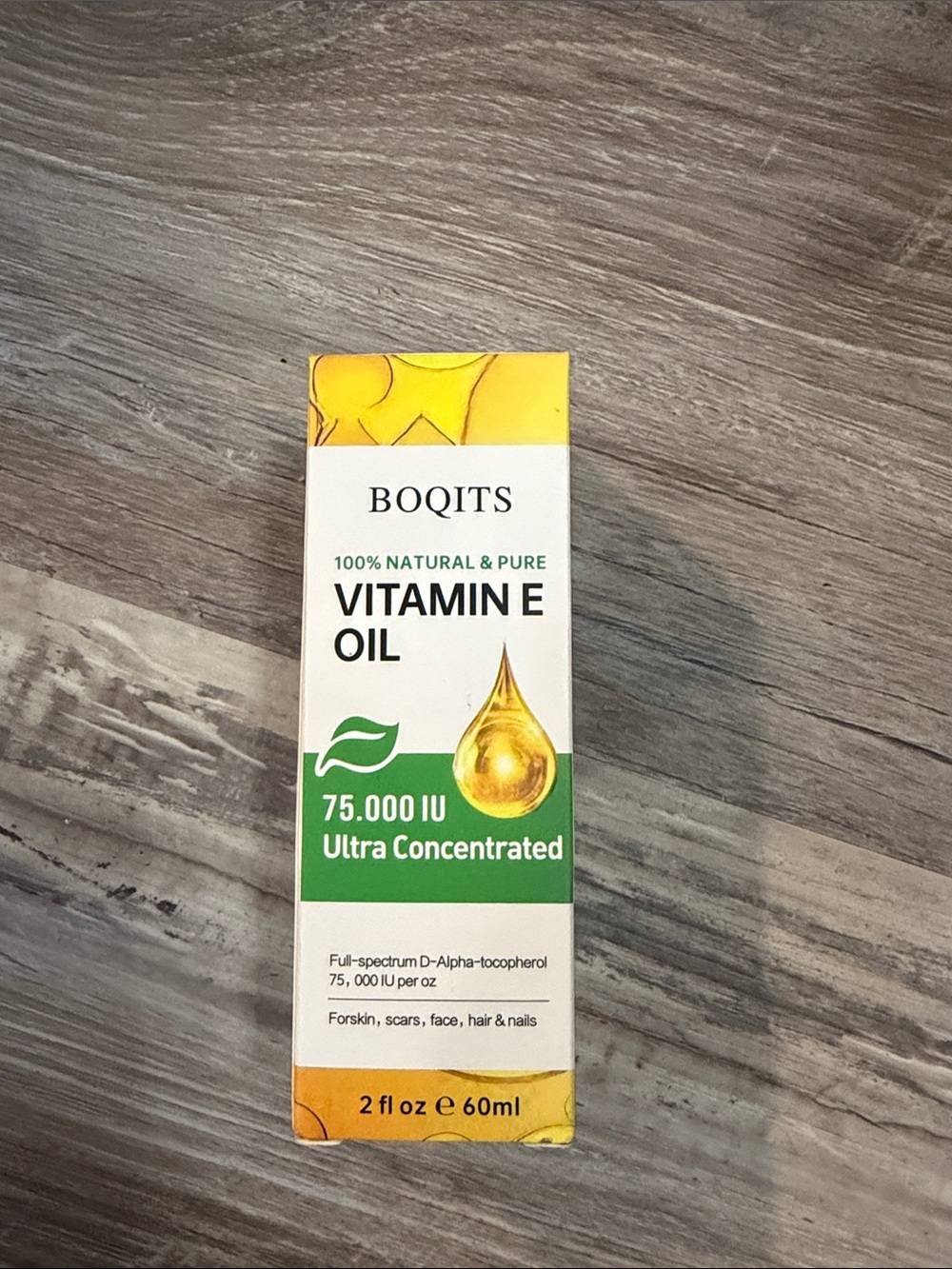 BOQITS Vitamin E Oil 75,000 IU Ultra Concentrated - Yellow/Green